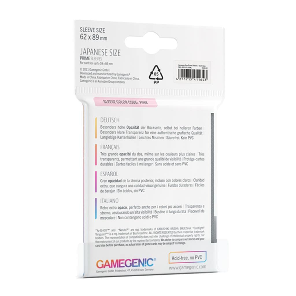 Gamegenic Prime Japanese Sized Sleeves Dark Gray - 60 Count (Multilanguage) 2