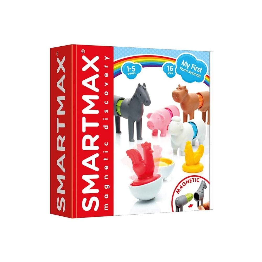 SmartGames SmartMax My First Farm Animals Magnetic Discovery Play Set, 16 Pieces, Ages 1.5-5