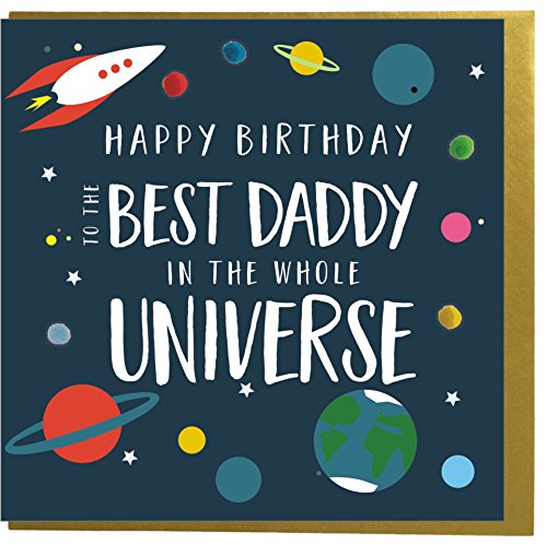 Claire Giles Greeting Cards Pom Pom Happy Birthday Card for Daddy | 150x150mm | Blank Inside