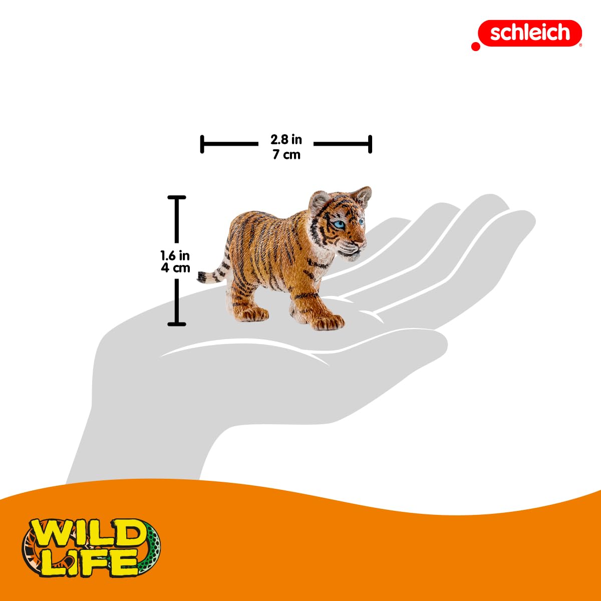 SCHLEICH Tiger Cub Figurine - Hand-Painted Wildlife Animal Toy for Kids