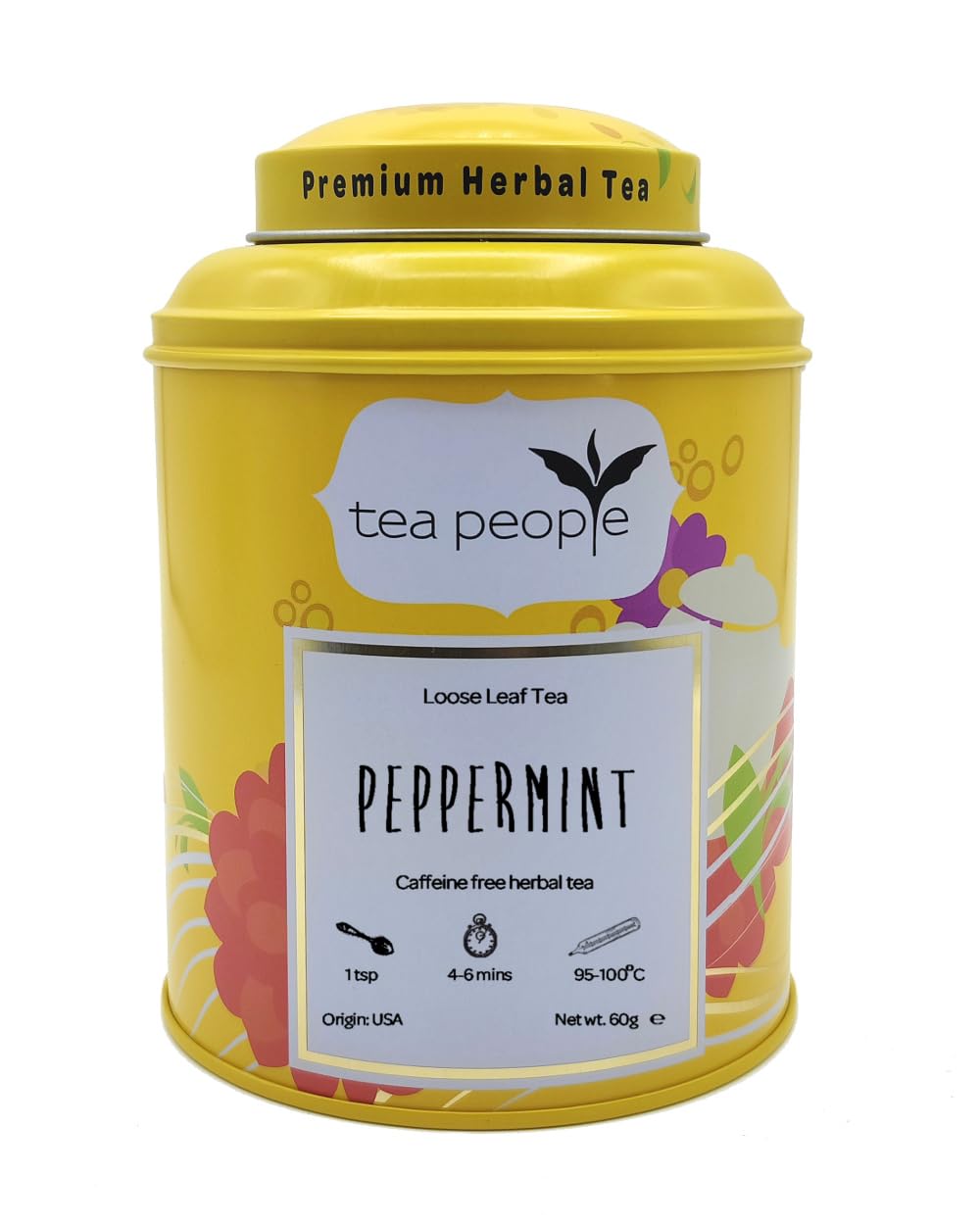 Tea People Peppermint Loose Herbal Tea Caddy 60g