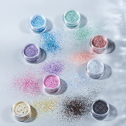 Agitadores holográficos con purpurina de Moon Glitter Rose Gold para rostro, cuerpo, uñas, labios, 5 g