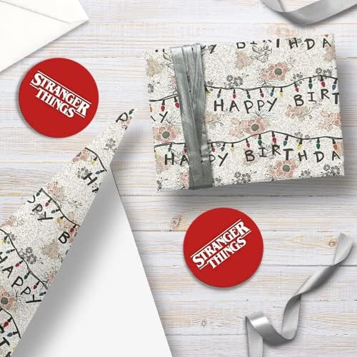 Danilo Promotions LTD Stranger Things Gift Wrapping Paper - 4 Sheets & 4 Tags | 70cm x 50cm 5