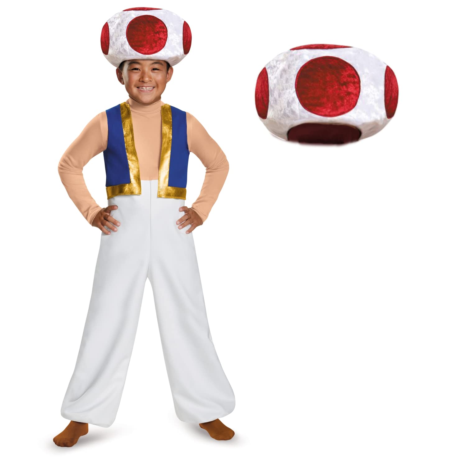 Nintendo Toad Costume - Disguise Deluxe Kids Fancy Dress for Mario Fans