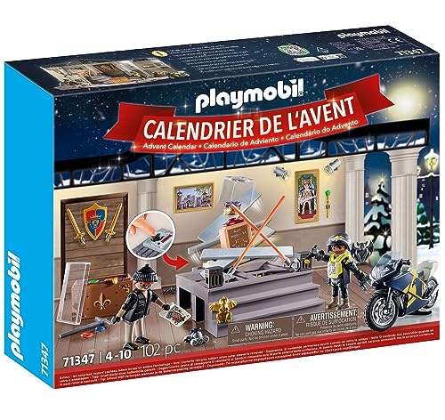 PLAYMOBIL 71347 Advent Calendar - Police Museum Theft, 24-Day Christmas Countdown Toy for Kids Ages 4+ 6