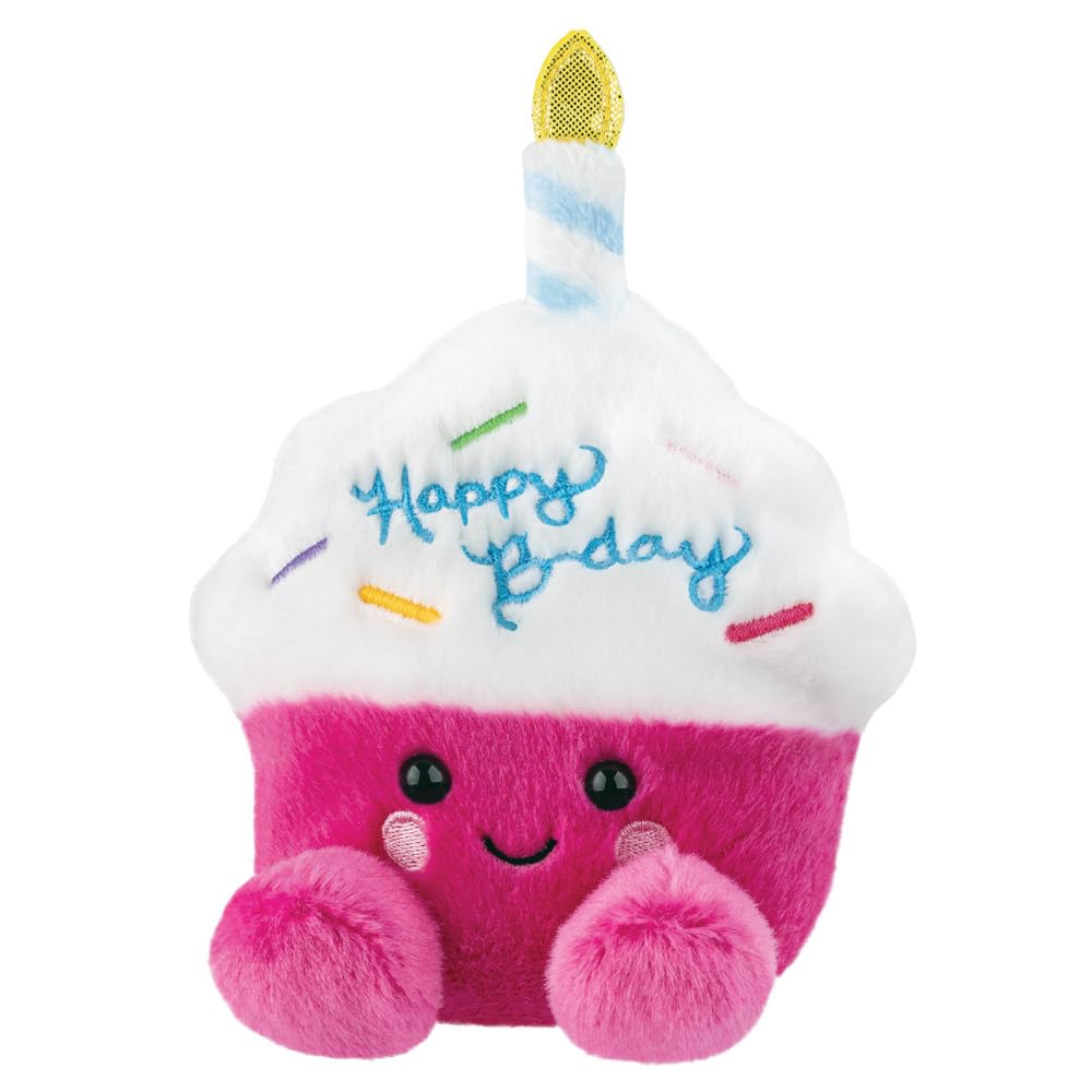 AURORA Palm Pals Sparkle Birthday Cupcake Soft Toy - 5in, Pink & White | Bean-Filled 2