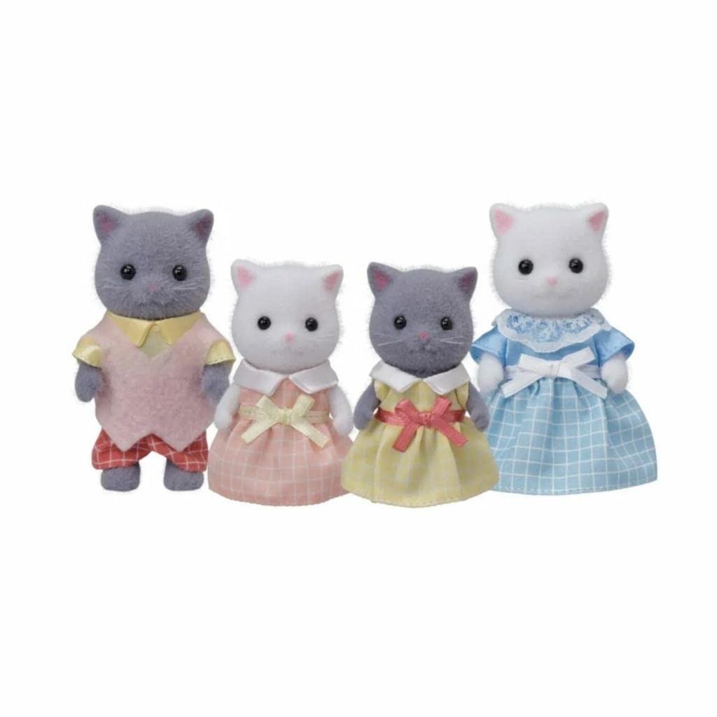 Sylvanian Families Persian Cat Family Doll Set - 4 Posable Figures | Removable Clothing | Pocket-Size 2