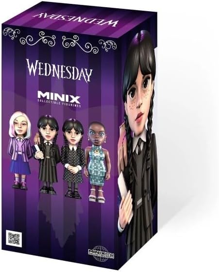 Minix Collectible Figurines Wednesday Addams Series - Wednesday Addams with Thing Collectible Figure (WED-01)