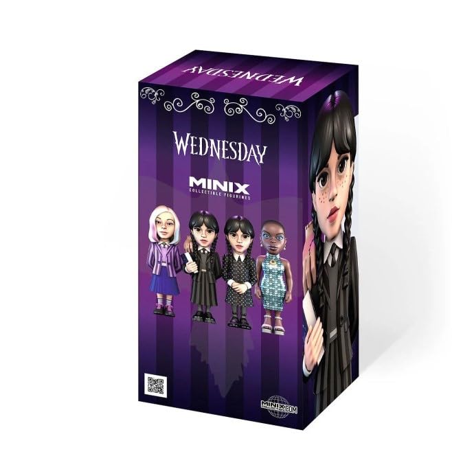 Minix Collectible Figurines Wednesday Addams Series - Wednesday Addams with Thing Collectible Figure (WED-01)