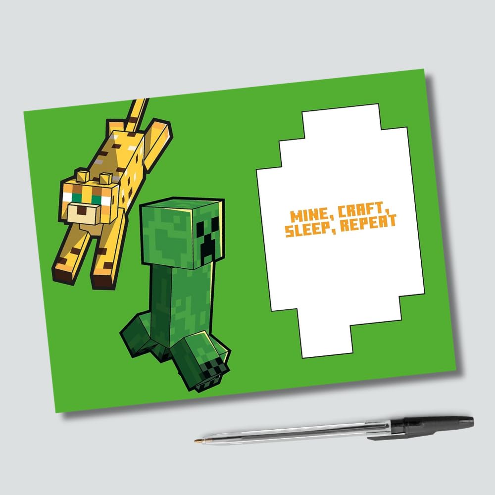Danilo Promotions LTD Minecraft Birthday Card - Officially Licensed | FSC Certified Paper | 210 x 290 mm 3