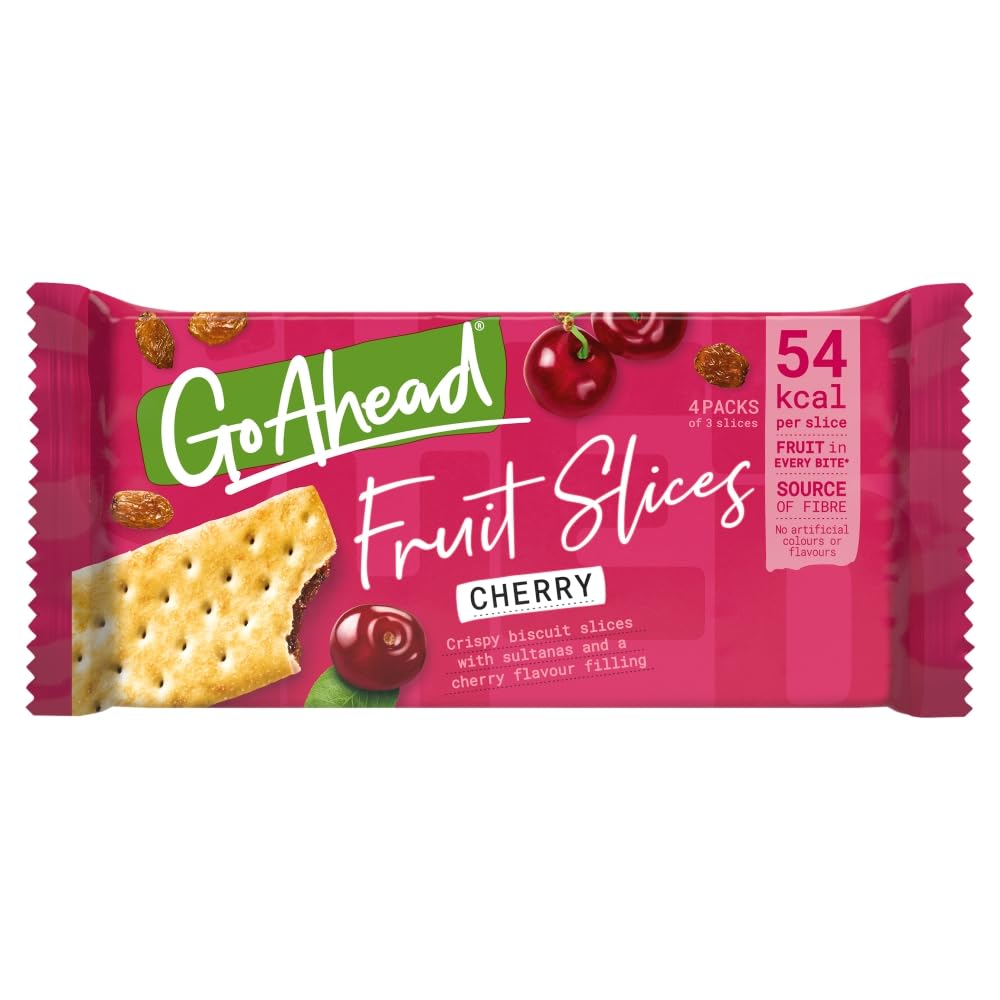 Go Ahead Cherry Crispy Fruit Slices - 4 Packs of 3 Slices