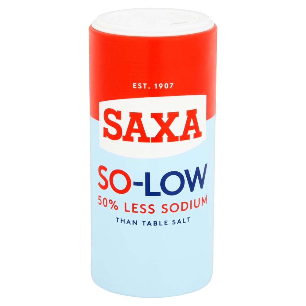 Saxa So-Low Reduced Sodium Salt - 30% Less Sodium | Fine Texture | 350g Drum