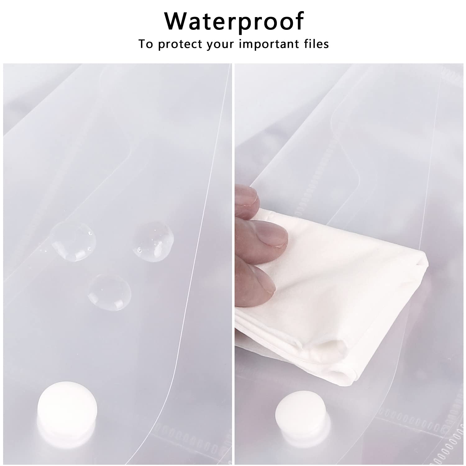 GoodtoU A5 Plastic Document Wallets - 6 Pack Clear Polypropylene Folders with Popper Closure 6