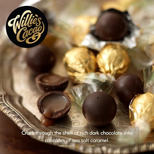 Willie’s Cacao - Dark Chocolate Salted Caramel Pearls 150g – Gift Box of 20 Individually Wrapped Pearls with Molten Sea Salt Caramel 8
