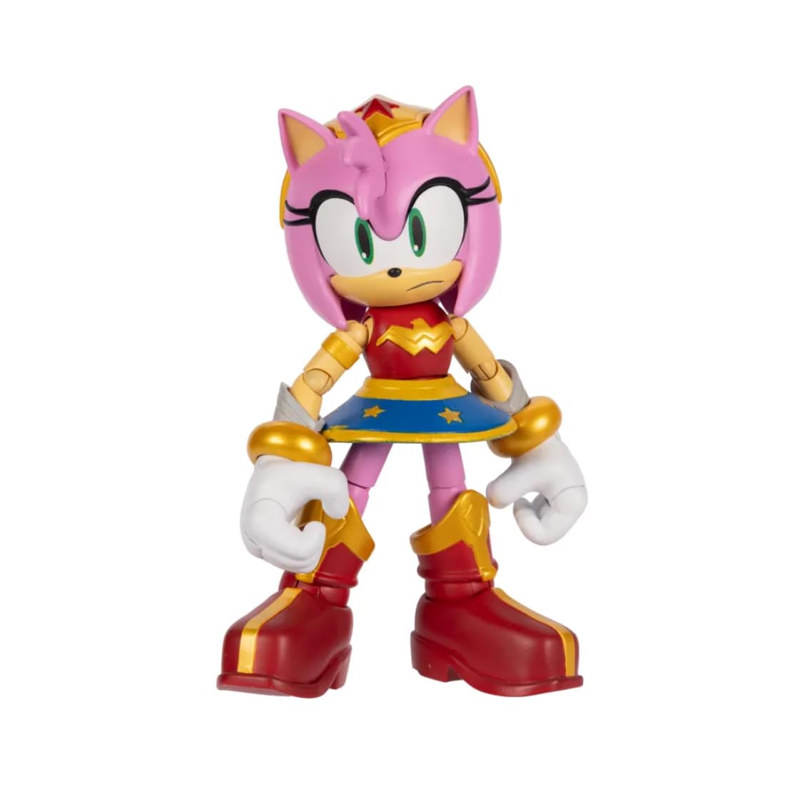 Sonic The Hedgehog Amy as Wonder Woman Action Figure - 5" / 13cm, Highly Articulated, Collector Packaging