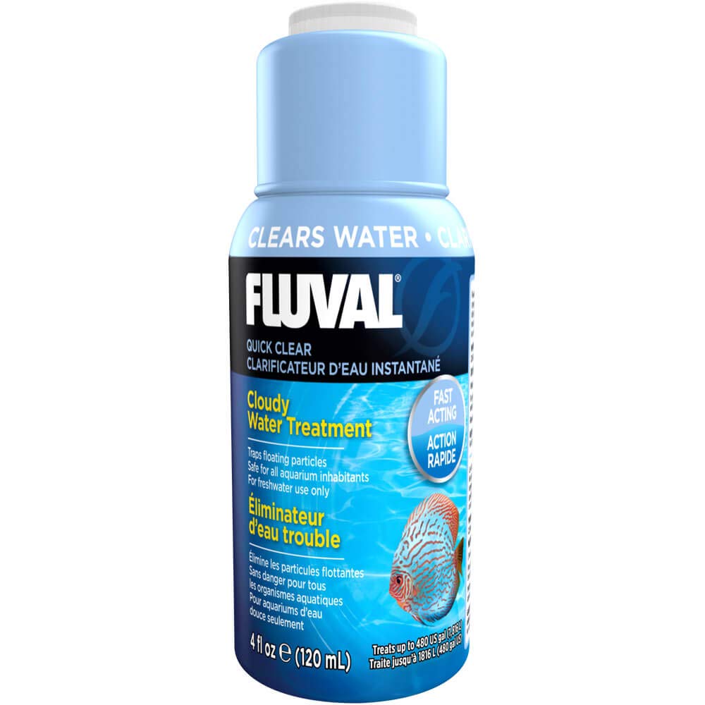 Fluval Quick Clear Water Treatment for Freshwater Aquariums | Clears Cloudy Water in 1-3 Hours | 120ml Liquid 1