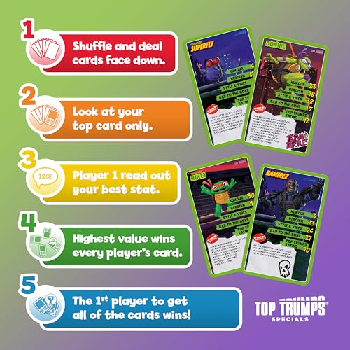 Top Trumps Teenage Mutant Ninja Turtles Dedicated Deck Card Game | Ages 6+ | 2+ Players 3