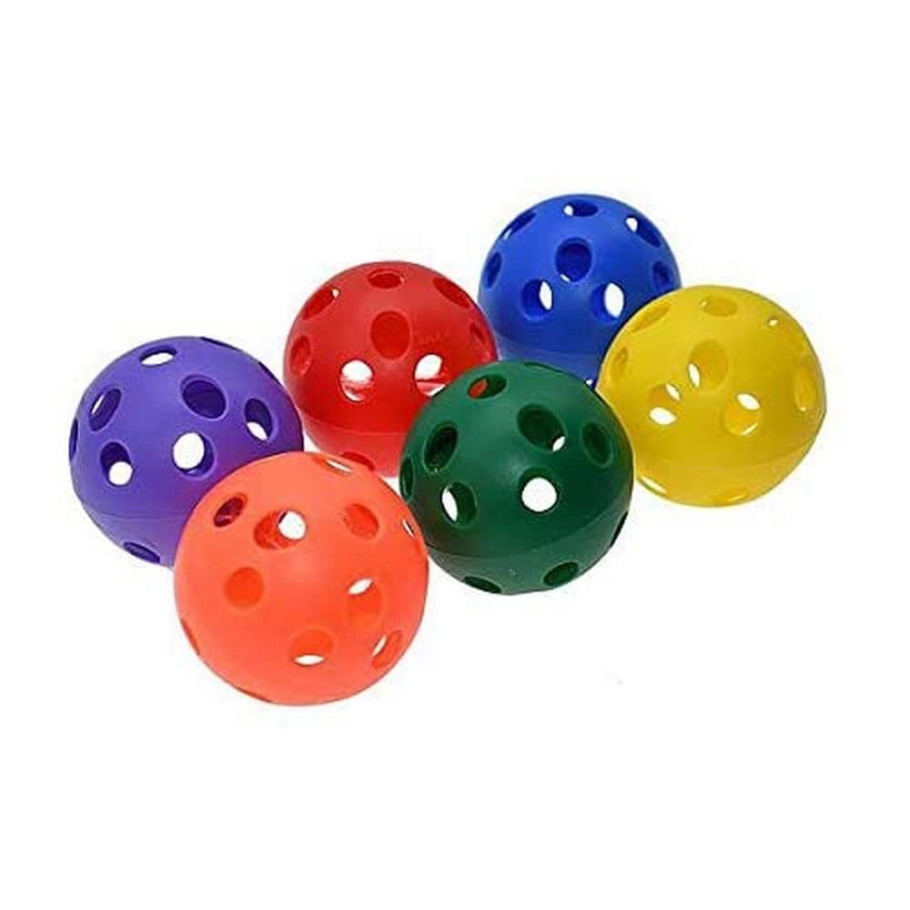 Pre-Sport Airflow Ball - Youth Practice & Game Set | Lightweight Plastic | Multi-coloured (Pack of 6) 1