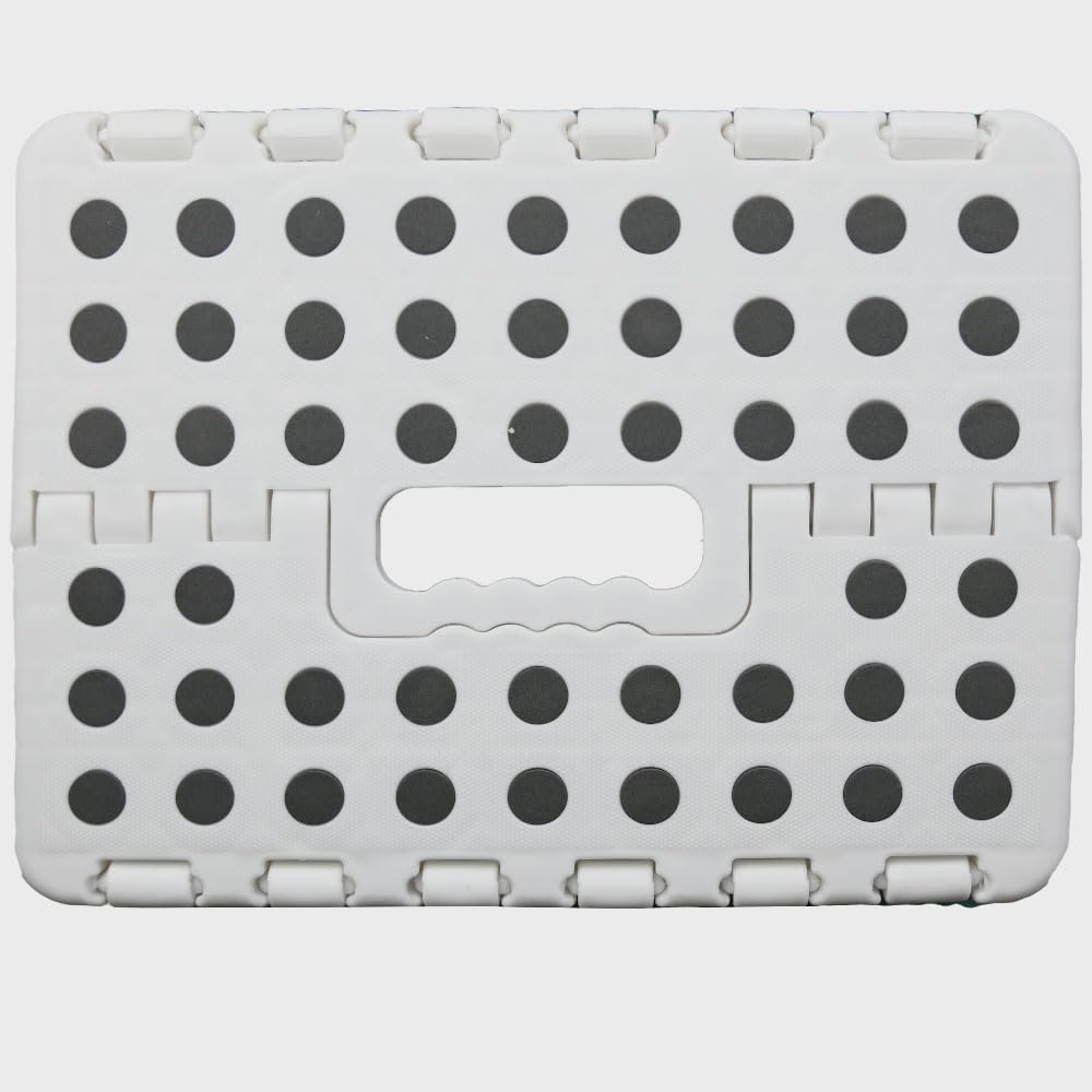 Armo Home Folding Step Stool - 40cm Height | 150kg Capacity | White Metal 4