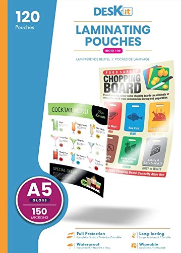 deskit A5 Laminating Pouches - 120 Sheets, 150 Microns, Gloss Finish | Professional Protection 2