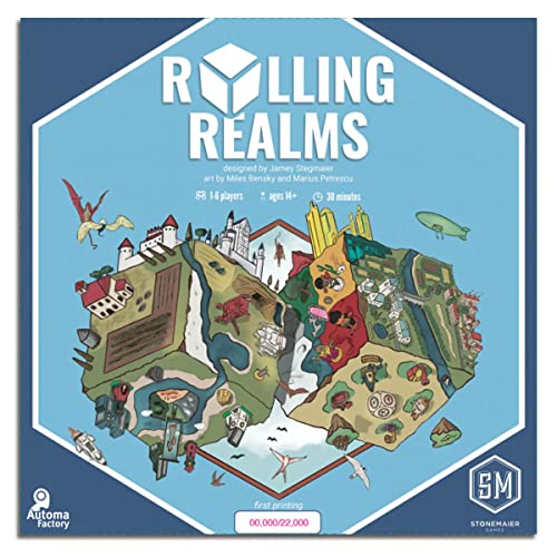 Stonemaier Games Rolling Realms - 1-6 Player Roll-and-Write Game (STM450)