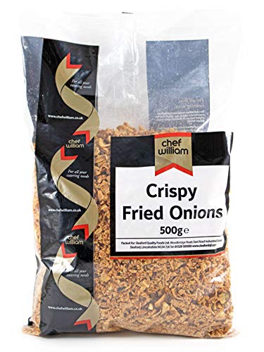 Chef William Crispy Fried Onions - 500g Bag | Heat Treated | Easy Pour Cap