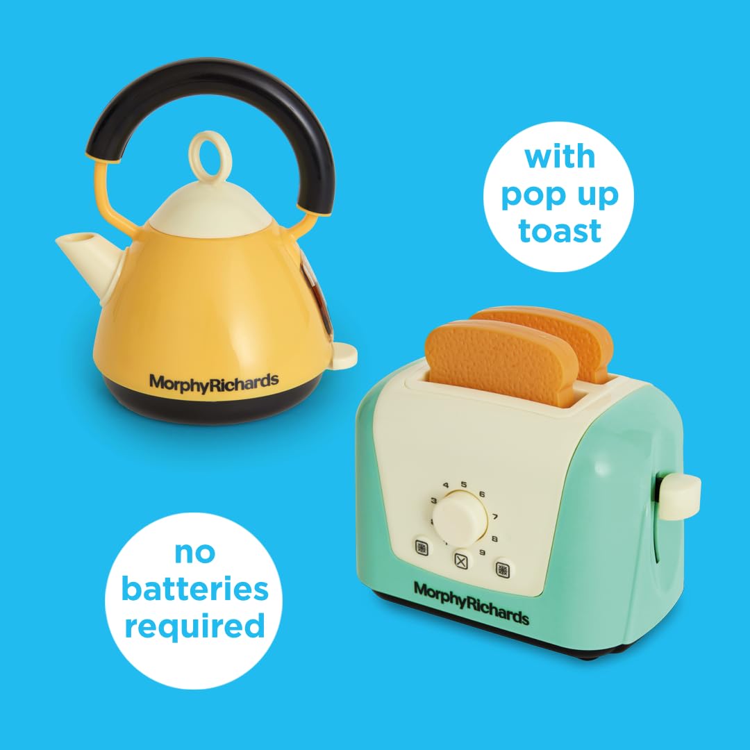 Casdon 65150 Morphy Richards Interaktiver Spielzeug-Toaster und Wasserkocher für Kinder im Alter