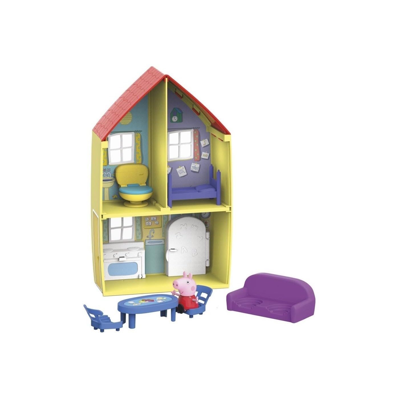 Peppa Pig Peppa's Family House Playset - 3-Room Interactive Playset with Figure & 6 Accessories for Ages 3+ 2