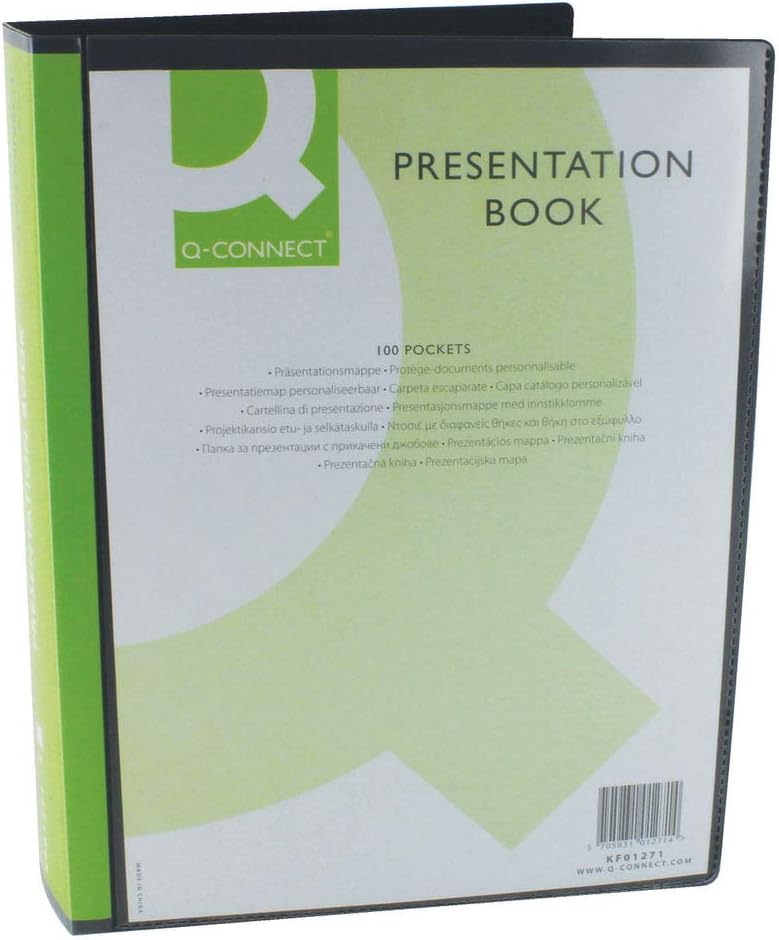 Q Connect 100-Pocket Presentation Display Book - Black 1