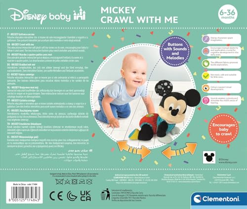 Clementoni Disney Baby Mickey Crawling Soft Toy for Unisex Children | Ages 6-36 Months 3