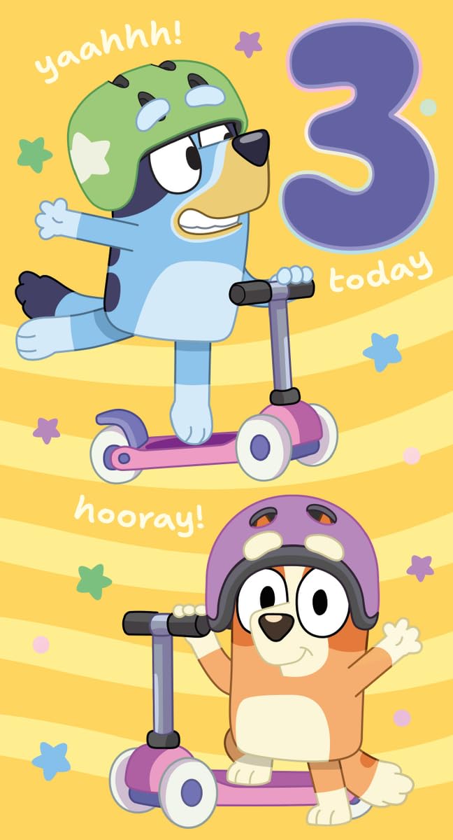 Danilo Promotions LTD Bluey Birthday Card - Age 3 | Official Licensed Design | Standard Size 1