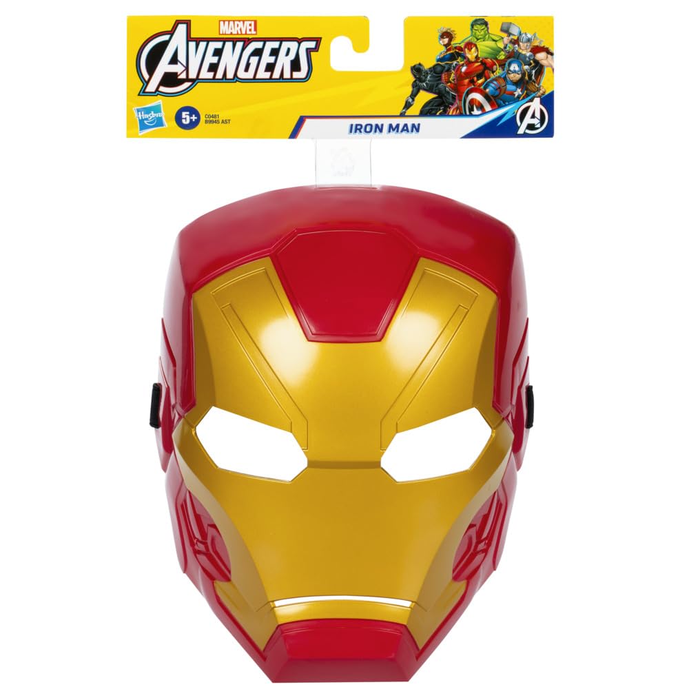 Marvel Iron Man Roleplay Mask for Kids - Ages 5+ | Red Yellow Plastic 3