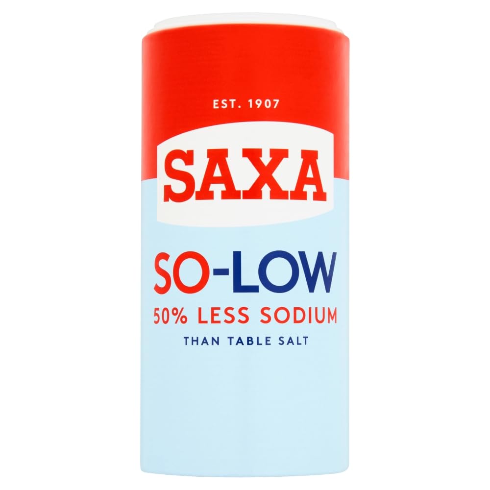 Saxa So-Low Reduced Sodium Salt - 30% Less Sodium | Fine Texture | 350g Drum