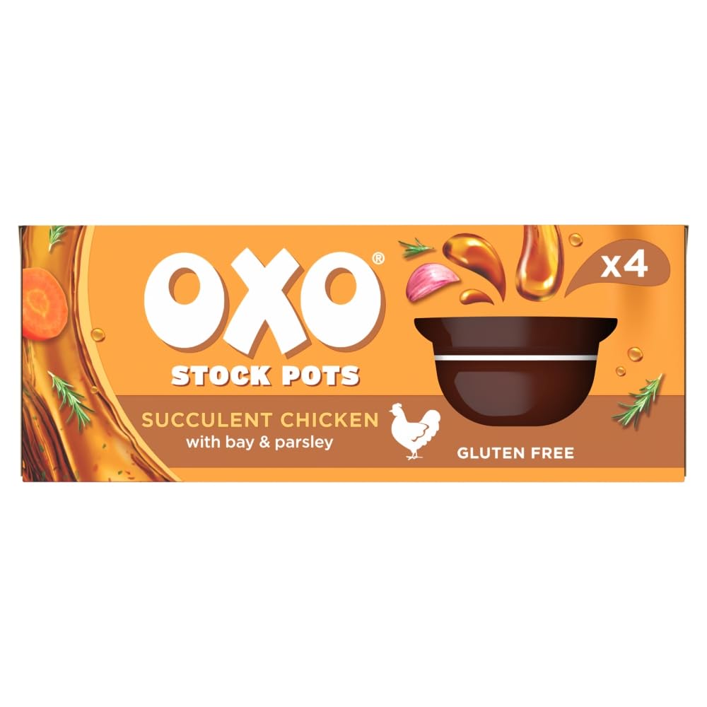 OXO Chicken Stock Pots with Garlic & Thyme - Succulent Flavour for Roasts & Casseroles | 80g 1