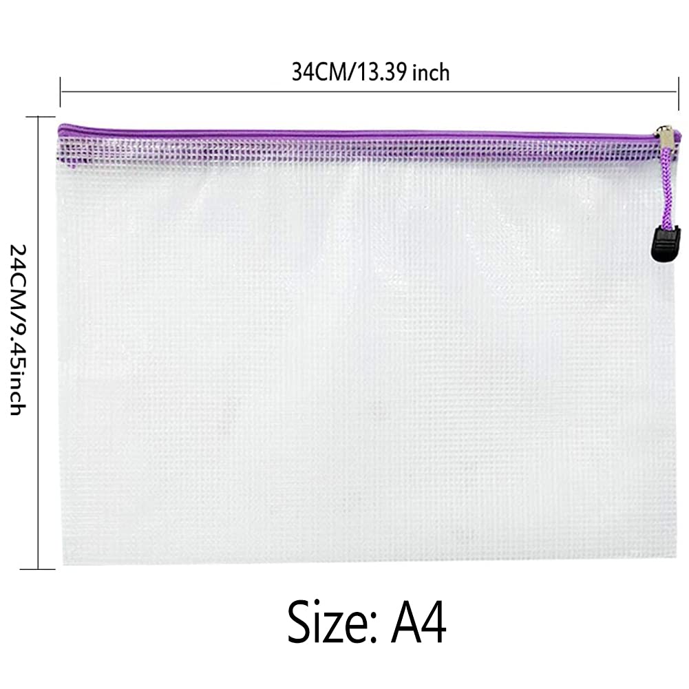 NORTHERN BROTHERS A4 Zip Wallets - 20 Pack, 10 Assorted Colours, Water Resistant PVC Folder