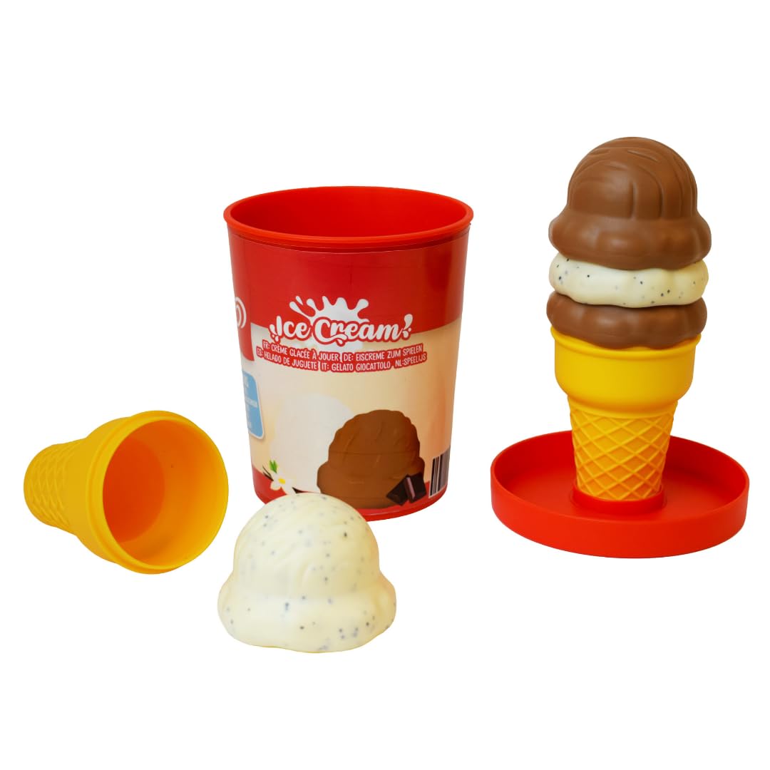 Casdon Walls Ice Cream Tub Toy - Vanilla & Chocolate | Pretend Play Set | Ages 2+