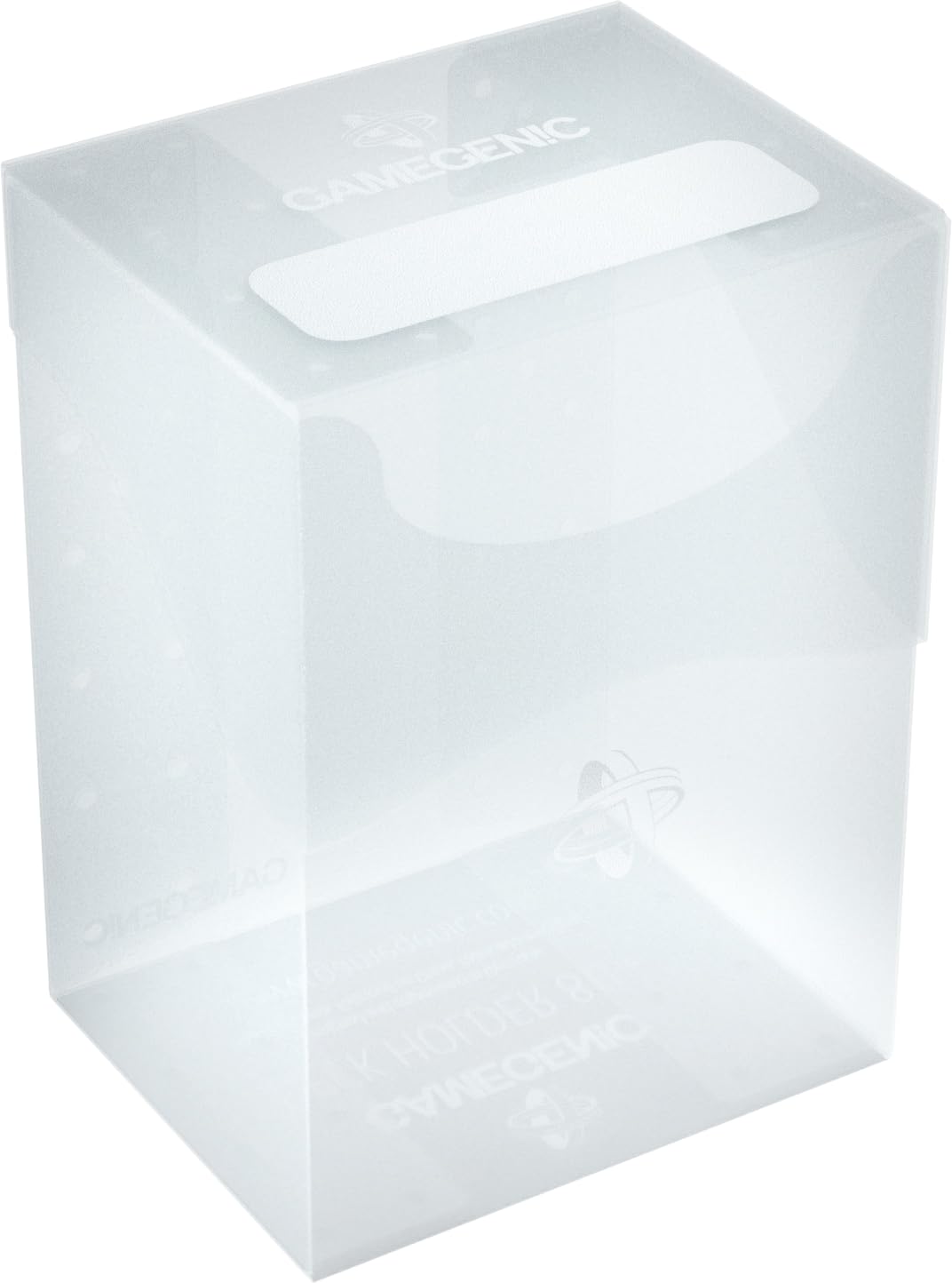 Gamegenic 80-Card Deck Holder - Clear | Self-Locking Lid | Cobra Neck Technology