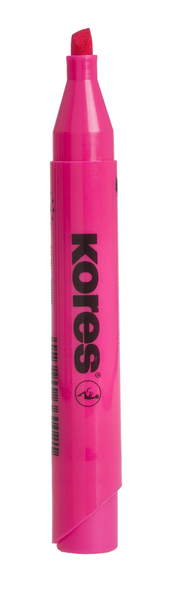 Kores High Liner Plus Fluorescent Pink Highlighter Pen with Chisel Tip | Water-Based Ink | Non-Toxic