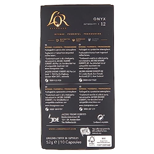 L'OR Espresso Onyx Coffee Pods x10 - Intensity 12 (Pack of 10, 100 Capsules) 9