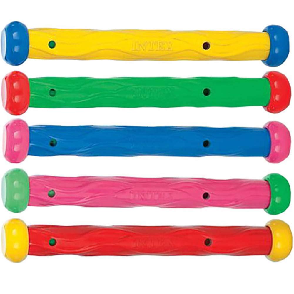 Intex Summer Fun Dive Sticks - Pack of 5 Soft Flexible Pool Toys for Kids 6+ 18