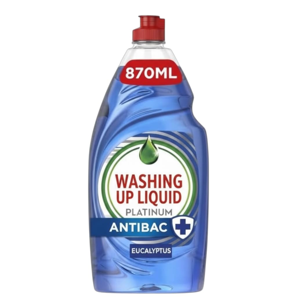 EMBO PLATIUM Antibacterial Washing-Up Liquid with Eucalyptus Scent | Concentrated Gel | 869 ml