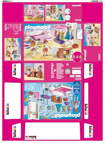 PLAYMOBIL 70208 Dollhouse Master Bedroom with Interchangeable Dresses and Lighting Effects - Playset for Kids 4+ 16