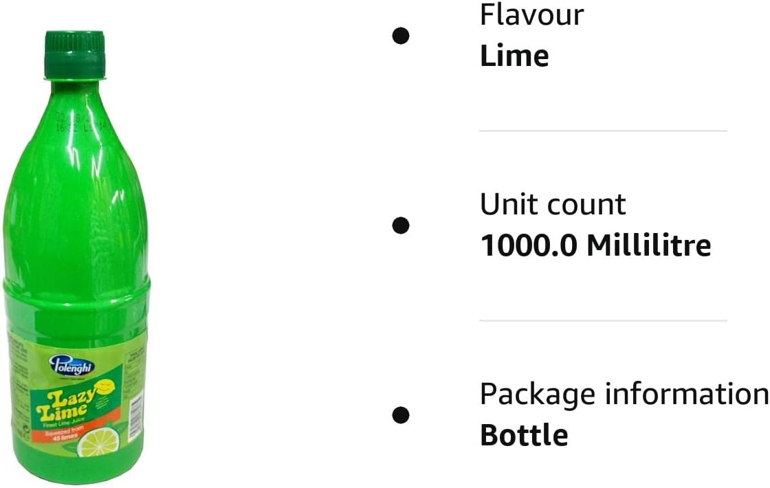 Lazy Lime - Finest Lime Juice 1 Litre Bottle 4