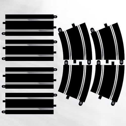 Scalextric C8556 Track Extension Pack 7 - 4x 350mm Straights, 4x Radius 3 Curve 22.5° 2