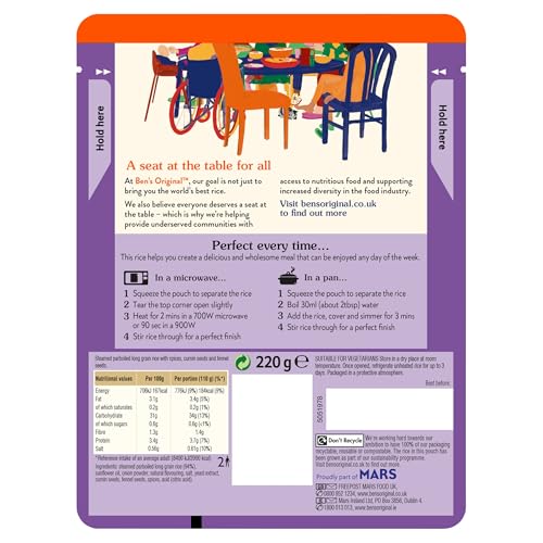 Ben's Original Pilau Microwave Rice, Bulk Multipack 6 x 220g Pouches