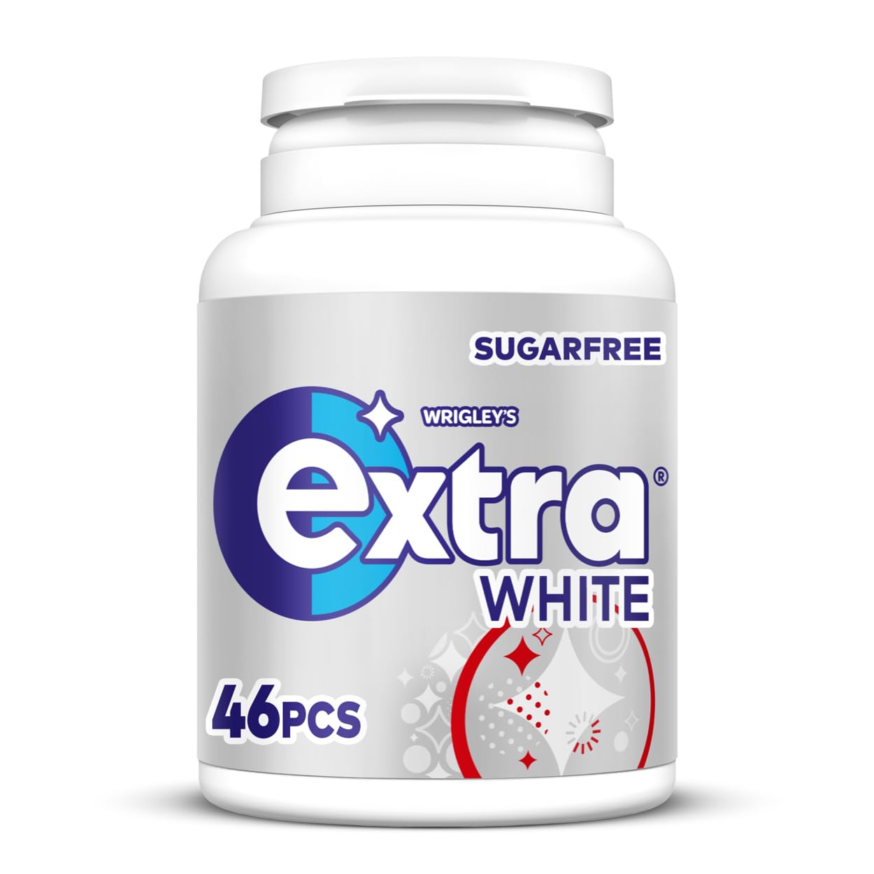 Extra White Chewing Gum, Sugar Free Mint Flavor, 46 Pieces Bottle