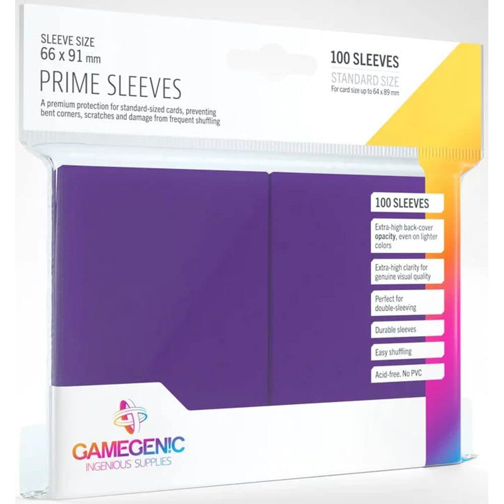 Gamegenic Prime Sleeves (100-Pack) - Purple for Trading Card Protection 1