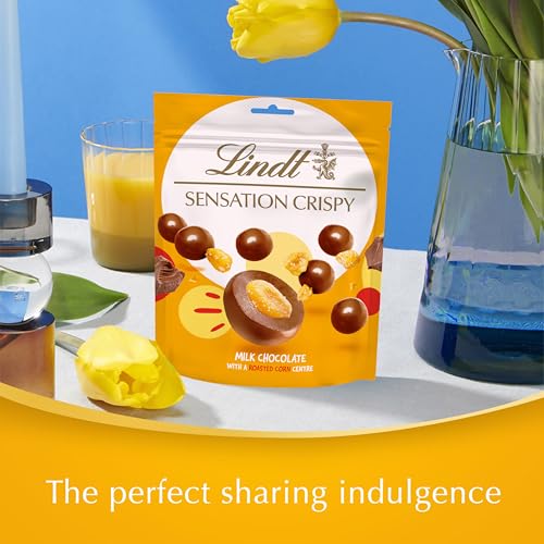 Lindt Crispy Corn Sensations - Milk Chocolate with Toasted Corn 140g Pouch