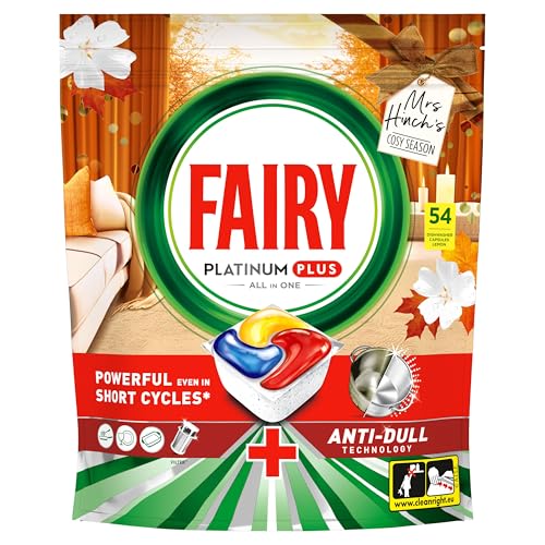 Fairy Platinum Plus All In One Dishwasher Tablets, Lemon, 54 Tablets