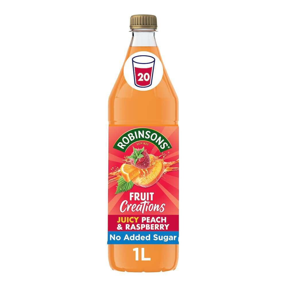 Robinsons Fruit Creations Peach & Raspberry Squash Concentrate | 1L | Low Calorie